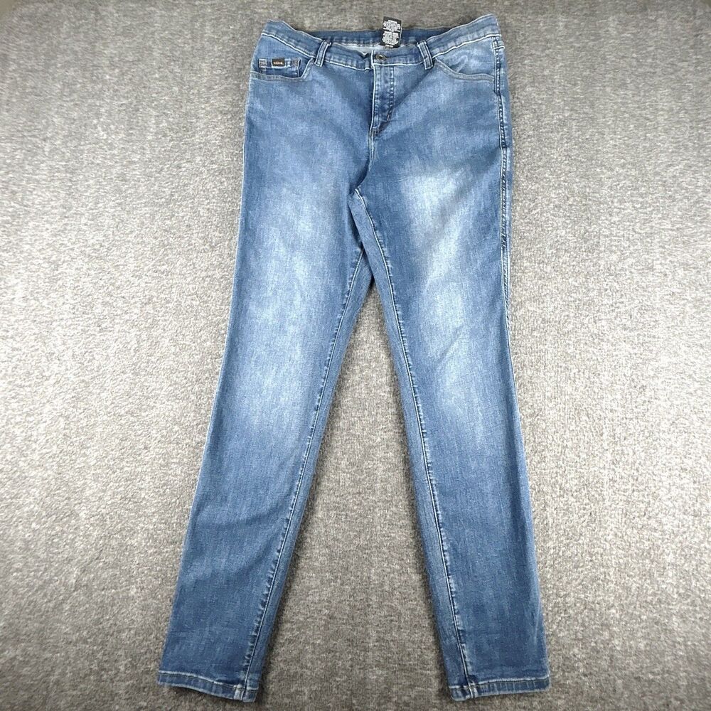 Kuhl Denim Kontour Skinny Stretch Jeans Womens 14 R Blue Utility Straight 32x30